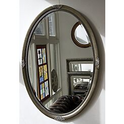 Antique silver oval mirror Genoa in 2 sizes