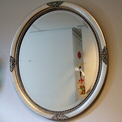 Argenté brillant miroir ovale Sanremo 2 tailles