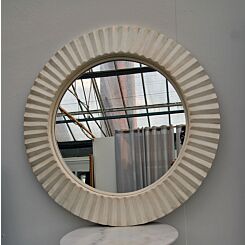 Gebroken wit ronde spiegel Malaga