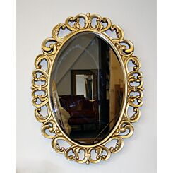 Rococo gold ovale spiegel mit Facettenschliff 75 x 100 cm