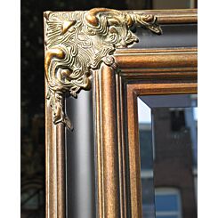 Baroque mirror Palermo,Black with Gold or Silver in 6 sizes