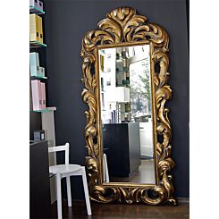Grand Rococo Miroir élégant en de style baroque cadre doré 95 x 195 cm