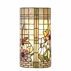 Tiffany cylindrical wall lamp flowers and Dragonfly