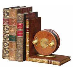 Fishing reel Bookends on faux books Set of 2