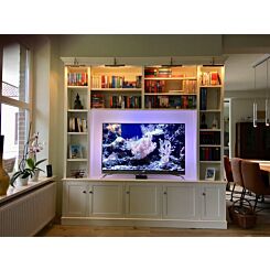 Witte tv boekenkast op maat gemaakte