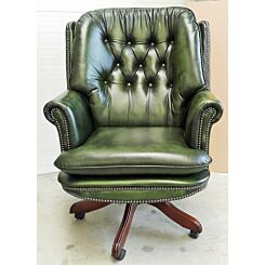 Judges swivel chair antique green