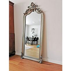 Large crested mirror Louis Philippe antique silver , 2 sizes