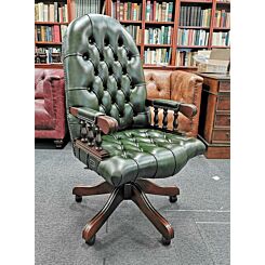 Mountbatten swivel chair classic green leather