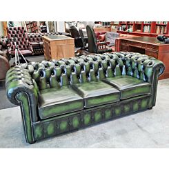 Buckingham 3.5 seat Chesterfield sofa antique green leather