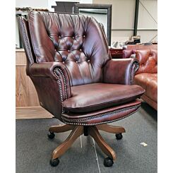 Judges swivel chair in antique brown