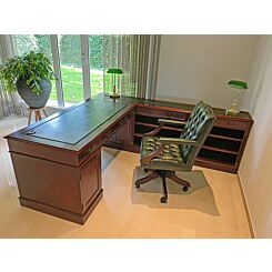 English bureau in combination with low bookcase, made to measure
