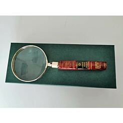 Magnifying glass with red handle