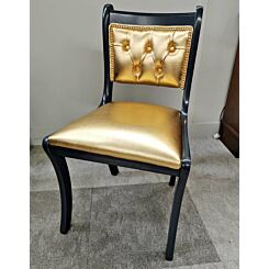 City chair with painted frame and Midas Gold leather