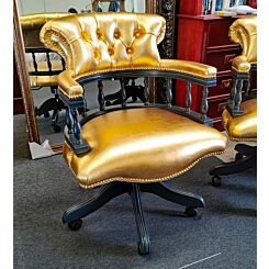 Captains swivel chair PLAIN SEAT Midas gold leather