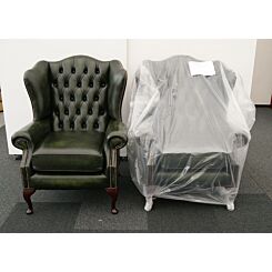 Classic Chesterfield Wing Chairs antique green