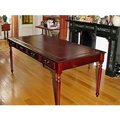 75 x 140 cm mahogany writing table with grooved legs