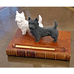 Black and white Terriers pen holder