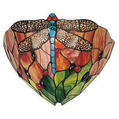 Tiffany shell wall lamp with Dragonfly
