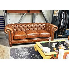 Whitehall Chesterfield in Vintage Cognac leather