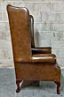 Colchester high back Chesterfield Wuing chair, antique tan leather