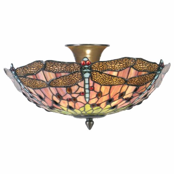 Tiffany Roof Lamp with Dragonfly