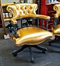 Captains swivel chair PLAIN SEAT Midas gold leather