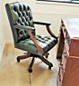Gainsborough swivel chair mahogany antique green