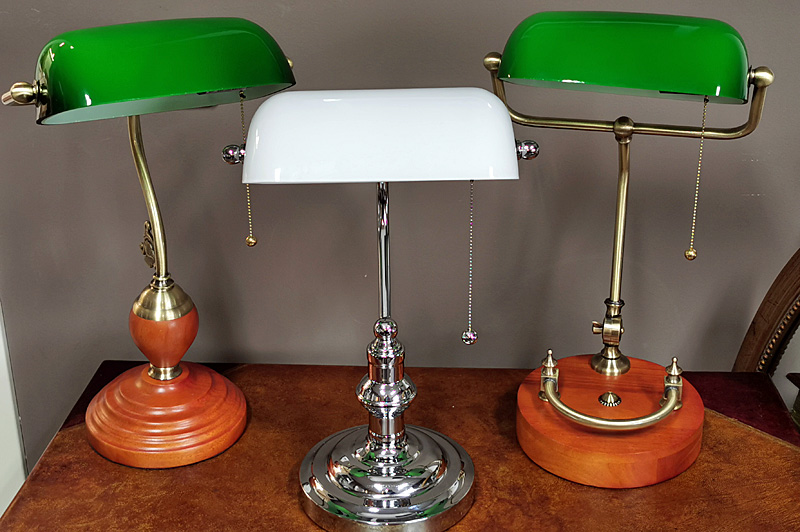 Vintage Bankers Lamps from English Decorations
