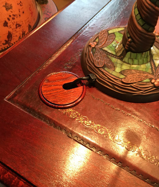 Cable hole in desk top ( can be made anywhere )